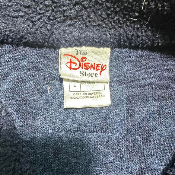 Vintage 90s Disney Store Mickey Mouse Fleece Quarter Zip Pullover Sweatshirt L - Picture 5 of 6
